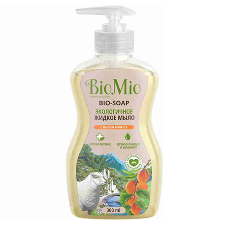 Мыло жидкое с  маслом абрикоса Bio Mio 300мл
