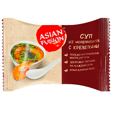 Суп быстрого приготовления из морепродуктов с креветками Asian Fusion 12г 