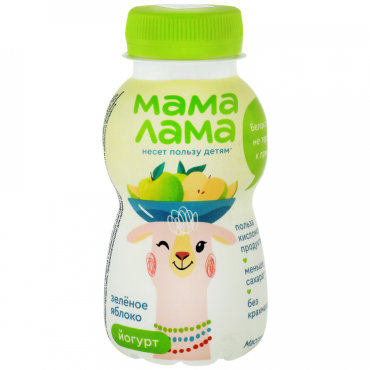 Йогурт Мама Лама зеленое яблоко 2,5% 200г