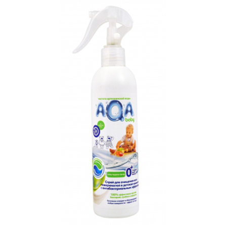 Антибактериальный спрей AQA baby для очищения всех поверхностей в детской комнате, 300 мл