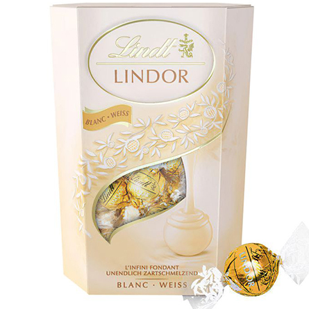 Набор конфет Lindt Lindor Белый корнет с кремовой начинкой 200г