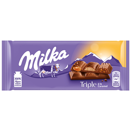 Шоколад Milka Triple Caramel 90г