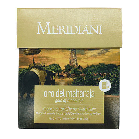 Чай зеленый Золото Махараджи лимон-имбирь Meridiani 15пак