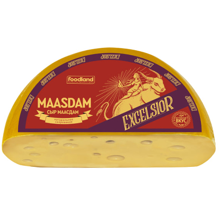 Сыр твёрдый Maasdam Excelsior 45% 1Кг