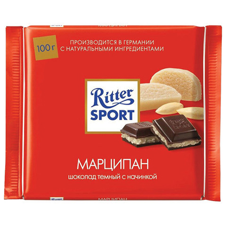 Шоколад Ritter Sport темный с марципаном 100г