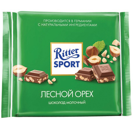 Шоколад Ritter Sport молочный с лесным орехом 100г