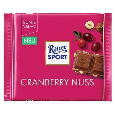 Шоколад Ritter Sport Клюква с лесным орехом 100г