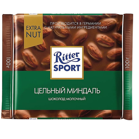 Шоколад Ritter Sport молочный с цельным миндалем 100г