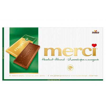 Конфеты Merci лесной орех и миндаль 100г