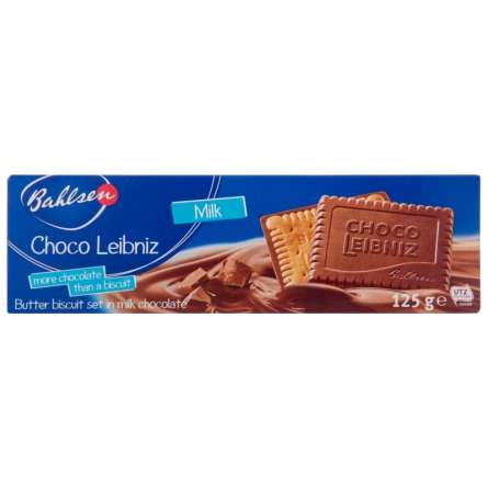 Печенье Choco Leibniz Bahlsen milk молочный шоколад 125г