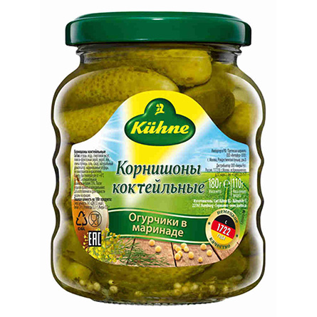 Огурцы корнишоны коктейльные 180г