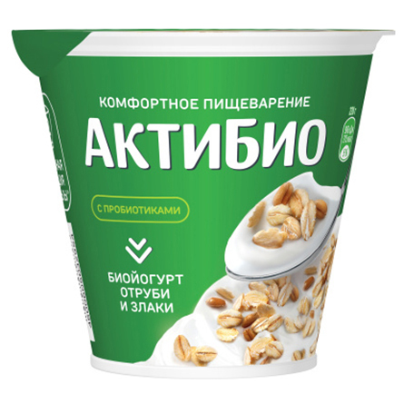 Йогурт отруби и злаки Актибио 2,9% 220г