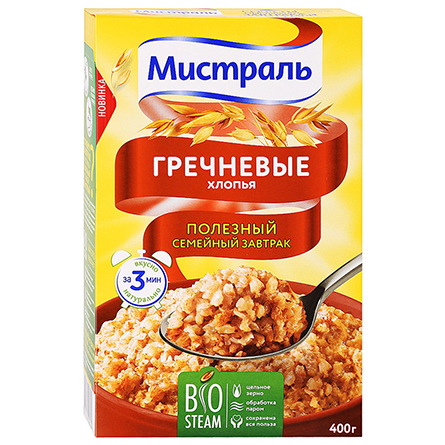 Хлопья Гречневые Мистраль 400г