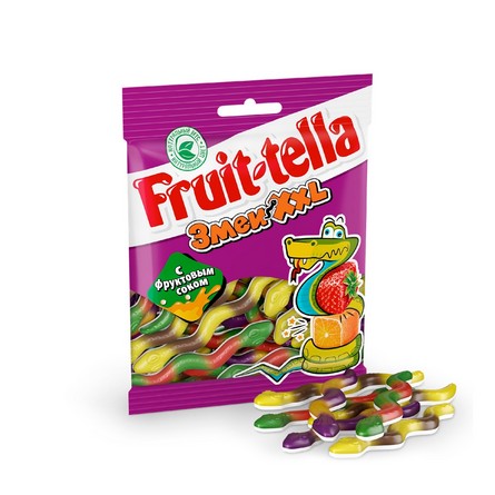 Жевательный мармелад Fruittella Змеи XXL, 70г