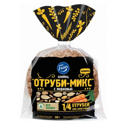 Хлеб Отруби-микс с морковью, Fazer, 330г