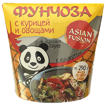 Фунчоза быстрого приготовления Pandabox с курицей и овощами в соусе терияки