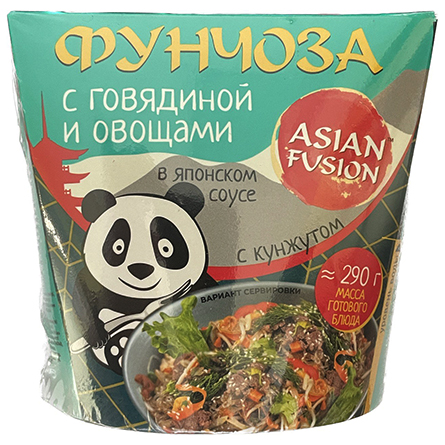 Фунчоза быстрого приготовления Pandabox с говядиной и овощами в японском соусе 68г
