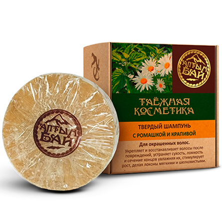 Шампунь твердый С ромашкой и крапивой Алтын бай 60г