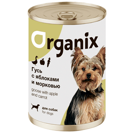 Консервы для собак, Фрикасе из гуся с яблоками и морковкой Organix 750г