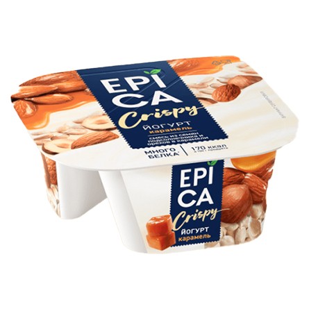 Йогурт с карамелью Epica Crispy 140г