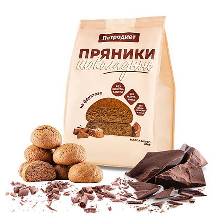Пряники шоколадные на фруктозе Петродиет  350г