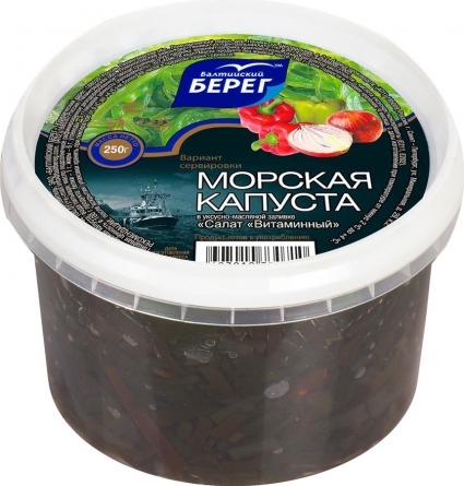 Салат из морской капусты витаминный балтийский Берег 250г