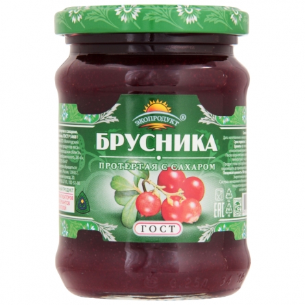 Брусника протертая с сахаром Экопродукт 330г