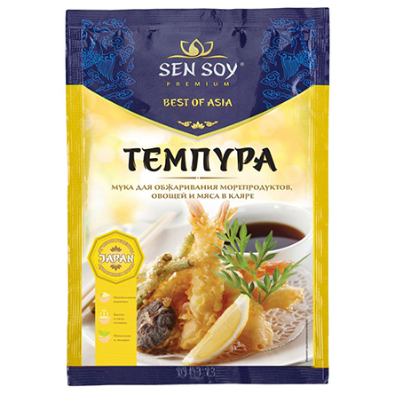 Мука панировочная темпура для приготовления морепродуктов, овощей и мяса в кляре SenSoy 150г