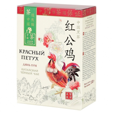 Чай чёрный байховый китайский крупнолистовой Зелёная Панда Красный петух 100г