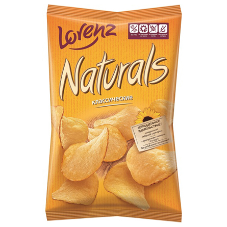 Чипсы картофельные Lorenz Naturals классические с солью 100г