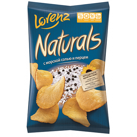 Чипсы картофельные Lorenz Naturals с солью и перцем 100г