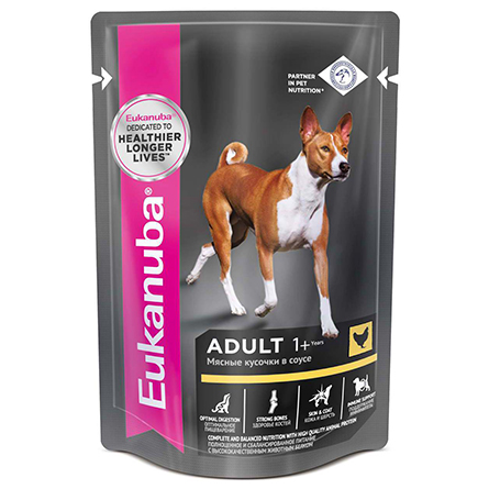 Корм для взрослых собак Eukanuba из курицы в соусе 100г