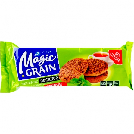 Печенье Magic Grain овсяное с семенами льна и стевией 150г
