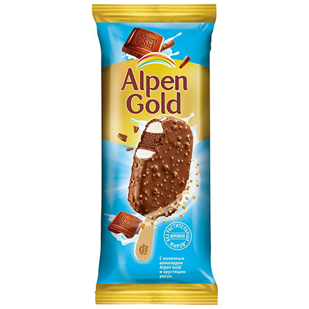 Мороженое Alpen Gold с молочным шоколадом и хрустящим рисом 58г