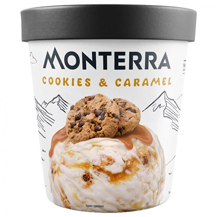 Мороженое Monterra печенье-карамель 480мл