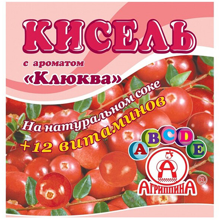 Кисель Клюква брикет Акулина 220г