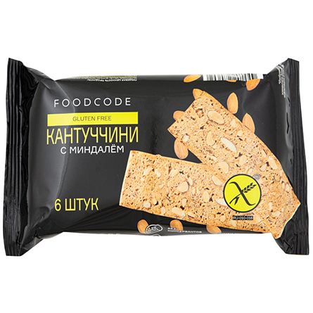 Печенье без глютена Кантуччини с миндалем Foodcode 160г