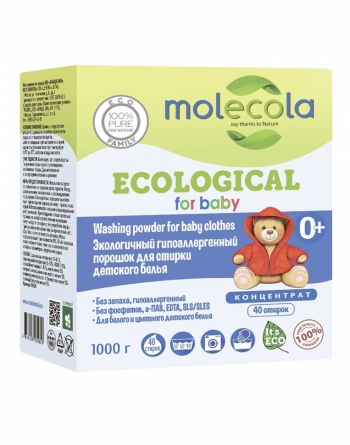 Гипоаллергенный порошок для стирки детского белья MOLECOLA 1к
