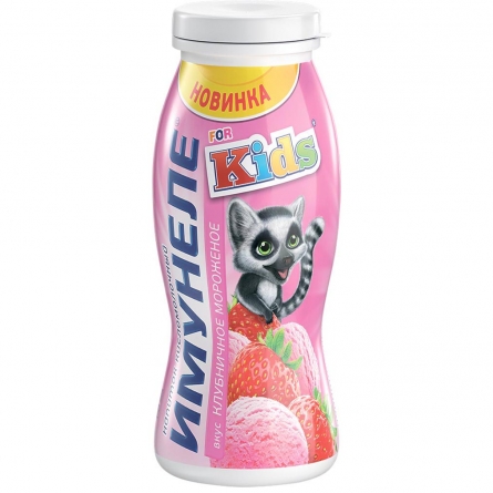 Напиток Имунеле for Kids кисломолочный клубничное мороженное 1.5% 100г