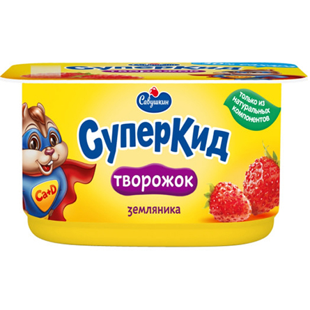 Творожок земляника СуперКид 110г
