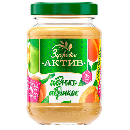Пюре яблоко-абрикос со стевией Здоровье Актив 170г