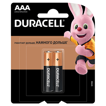 Батарейки DURACELL ААА 1,5V LR03 2шт