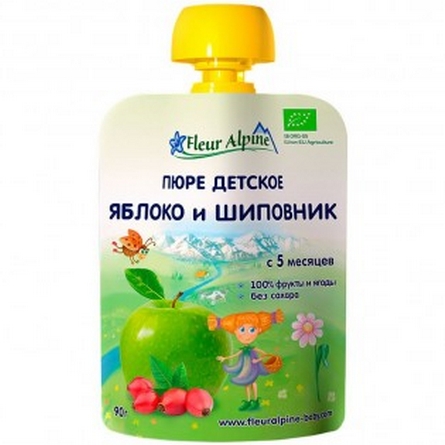 Пюре Флер Альпин яблоко и шиповник 90г