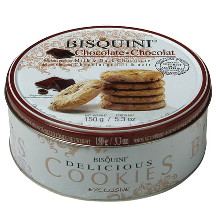 Печенье Bisquini датское с кусочками шоколада 150г