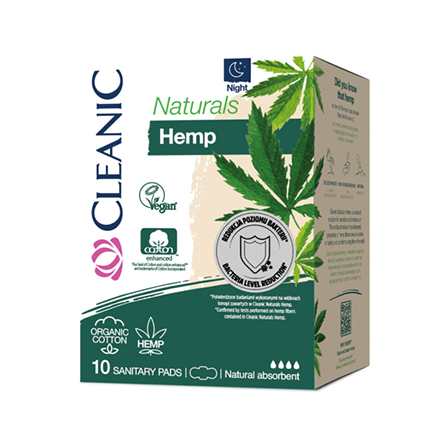 Прокладки гигиенические ночные Cleanic Naturals Hemp 10шт