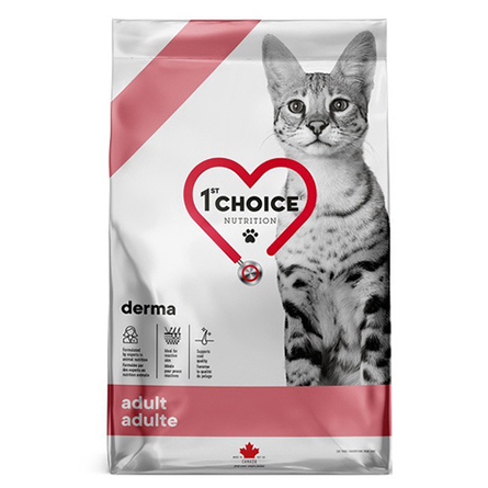 Сухой корм для кошек с гиперчувствительной кожей со вкусом лосося 1st Сhoice DERMA 0.34кг 
