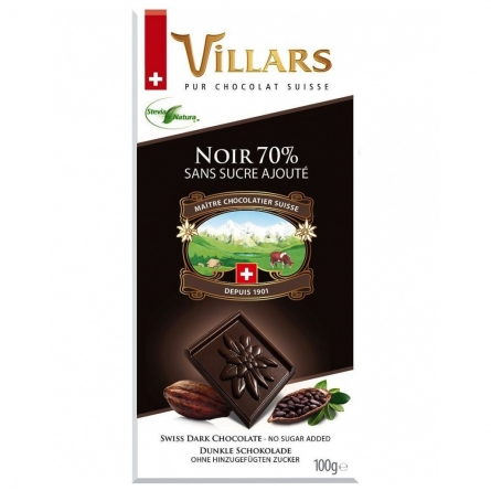 Шоколад Villars горький без добавления сахара 100г