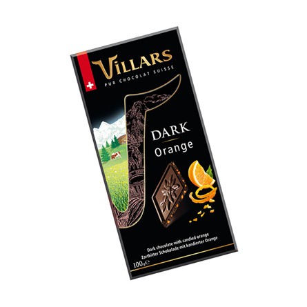 Шоколад Villars темный с цукатами из апельсиновых корочек 180г