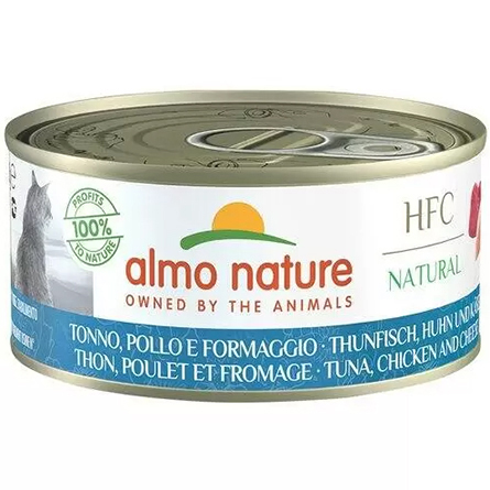 Влажный корм для кошек курица/тунец/сыр Almo Nature HFC Cat Natural 150г