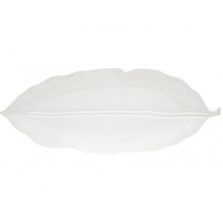 Блюдо листок Мадагаскар белое 39*16см 